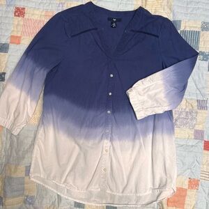 GAP Blue and White Ombre Blouse